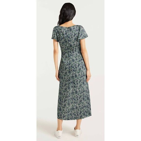 Cinq a Sept Kacydie Dark Emerald Multi Dress NWT Size 2 - Picture 3 of 11